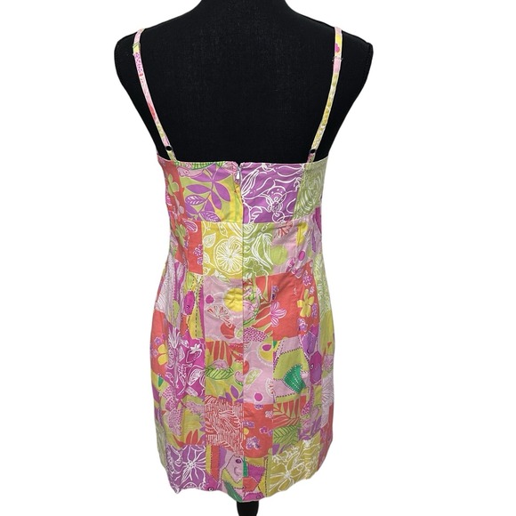 VTG Lilly Pulitzer Dress Chef's Blend Patchwork Size 10P Spaghetti Straps READ‎ - Picture 3 of 7